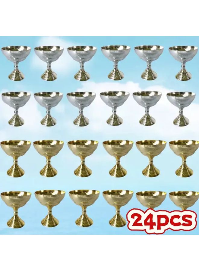 24 قطعة علبة تخزين قابلة لإعادة الاستخدام على شكل كوب كعب عالي للأشياء الصغيرة وديكور الطاولة - Image 1